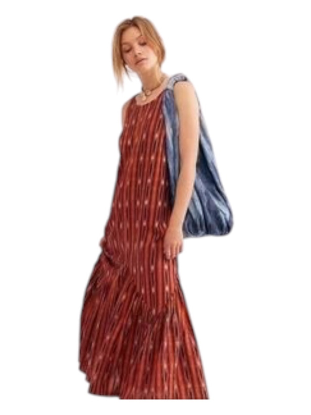 Free People Ikat Cotton Ruffled Jumper Dress XS